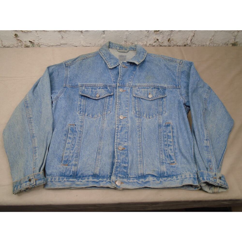Vintage Y2K Old Navy Men’s Denim Jean Jacket Large Trucker Grunge Distressed